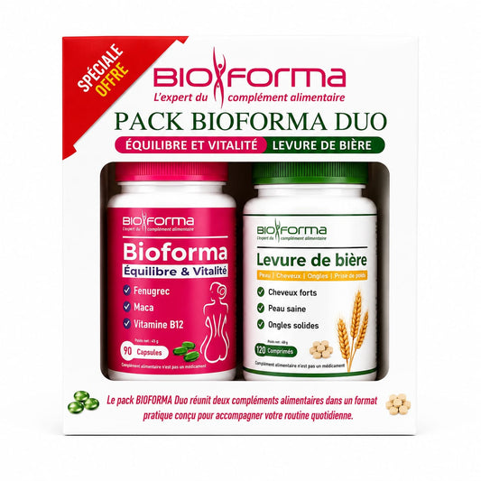 Pack Bioforma Duo - Fenugrec, Maca et Vitamine B12 pour appétit, prise de poids, énergie, cheveux forts, ongles solides et peau saine